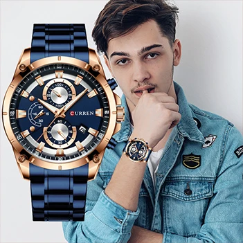 CURREN luxury limited edition мужские часы из нержавеющей стали прочный и уникальный дизайн с
