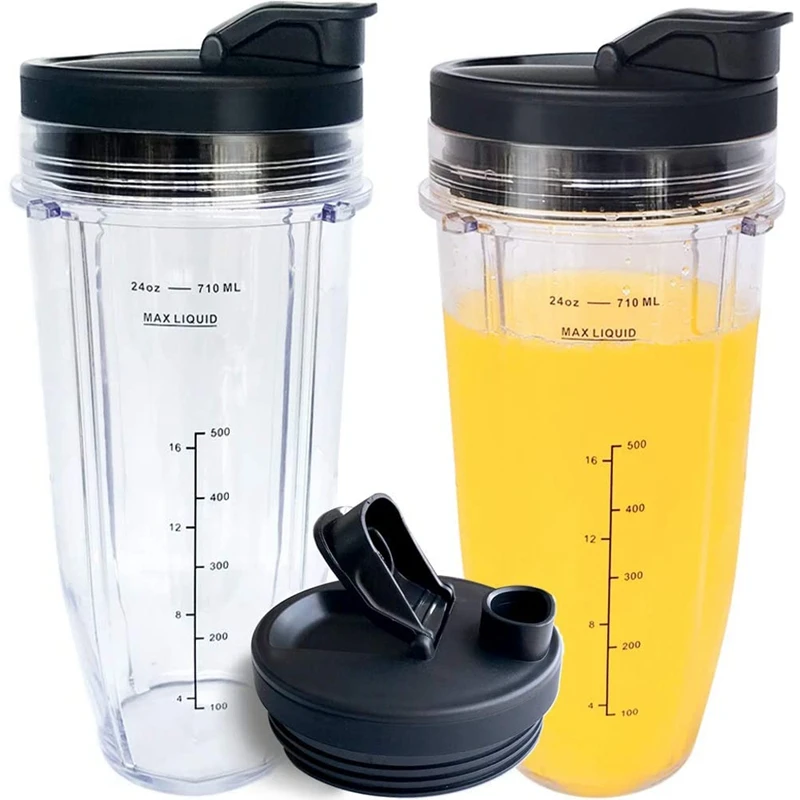 2 Pack Replacement 24Oz Blender Cup with Sip & Seal Lid for Ninja BL480
