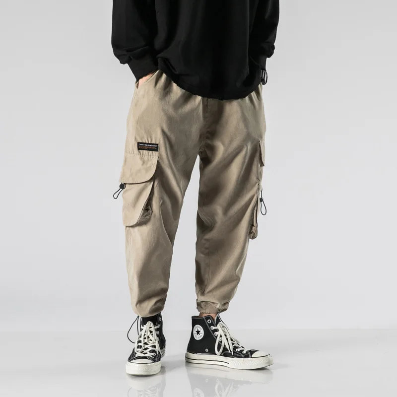

2019 New Style Japanese-style Popular Brand Bib Overall Men's Autumn Peach Skin MEN'S Casual Pants Loose-Fit Beam Leg Harem Trou
