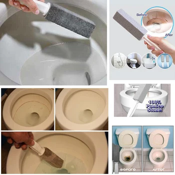

2019 New 1 Toilets Cleaner Pumice Stone Toilets Brush Quick Cleaning Stone Cleaner with Long Handle for Bathrooms Cleaning Brush