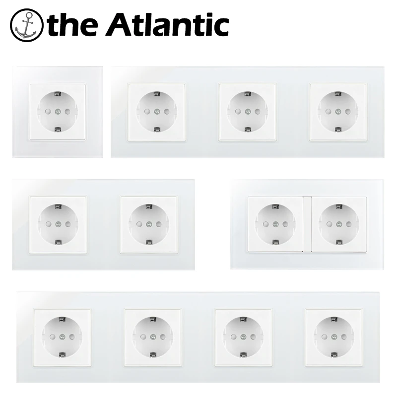 Enchufe de pared con doble Triple de cristal, de corriente para UE, España, Rusia, 86, 146, 172, tipo 344 enchufe pared,enchufes para pared,toma de corriente|Enchufes eléctricos| - AliExpress