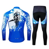 Long Sleeve Bike Jerseys With Pants For Men Latest Autumn Winter Cycling Sets  Pro Team Racing Sportswear Bicycle Suits Uniform 2