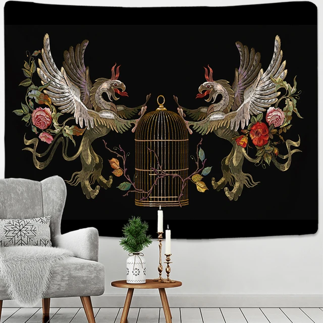 Cage Flower Abstract Painting Wall Tapestry