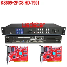 KS609+ 2 шт. HD-T901 светодиодный видео процессор Вход USB/HDMI/DVI/VGA/CVBS, будто совместим только с HD-R5018 HD-R501 HD-R500 HD-R512 Star VS1 Лидер продаж