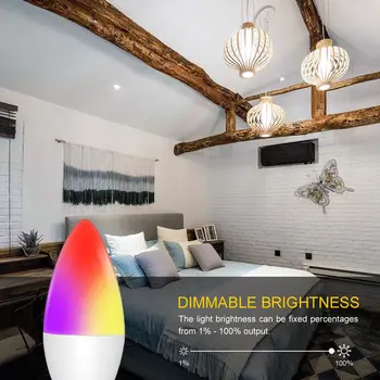 

Candle Bulb Voice WIFI Remote Controlling Led Intelligent Candle Light For Amazon Alexa For Google Home Voice Assistants