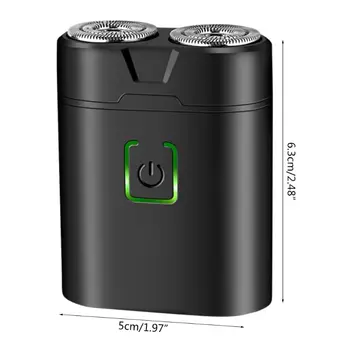 

1PCS Mini Portable Electric Pocket Shavers For Men Waterproof Shaving Machine Double-Ring Blade USB Rechargeable Beard Razor
