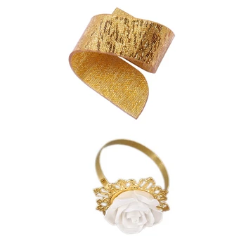 

12Pcs 4 x 5 x 2.5Cm Napkin Rings Beauty Napkin Holder & 12 Pcs 5Cm Napkin Ring Table Kitchen Serviette Holder