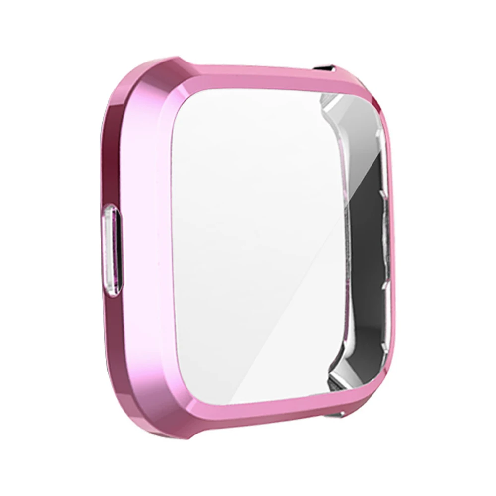 Чехол для часов Fitbit Versa Lite/Versa 2, Мягкий защитный чехол для экрана Versa2, легкий ТПУ бампер, тонкий Чехол, аксессуары - Цвет: Pink