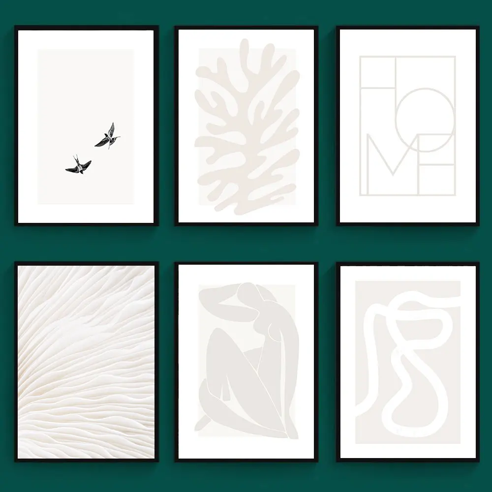 

Nordic Minimalist plant Girl Geometric lines Abstract Canvas Painting Wall Posters And Prints Wall Art Picture Living Room Decor