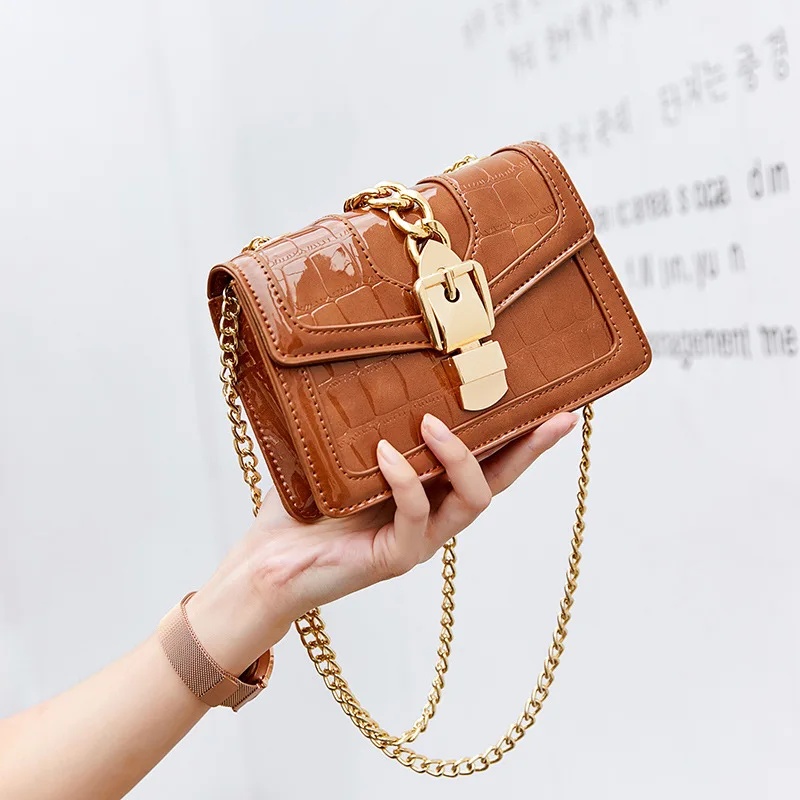 

Summer 2019 New Chain Bag for Women Korean Version of Joker Fashion Lock Shoulder Bag Crocodile Messenger Bag Tide