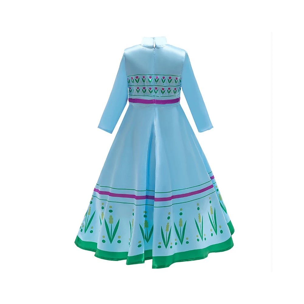 Snow Queen 2 Cosplay Elsa Anna Girls Dress Summer Casual Mesh Princess Dress Party Performance Costume 4-12 Years Kids Dresses