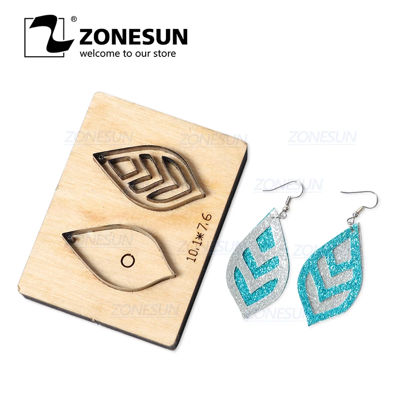 

ZONESUN H7 DIY Custom Cutter Leather Earring Cutting Die Leather Cut Out Earring For Steel Rule Die Cutting Machine Press Tools