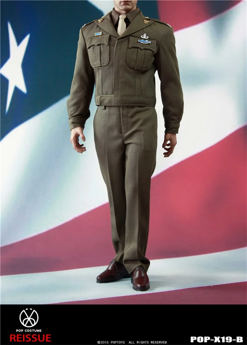 

In Stock POPTOYS 1/6 Scale X19B World War II Golden Era US Military Uniform Set For Soliders For Collection
