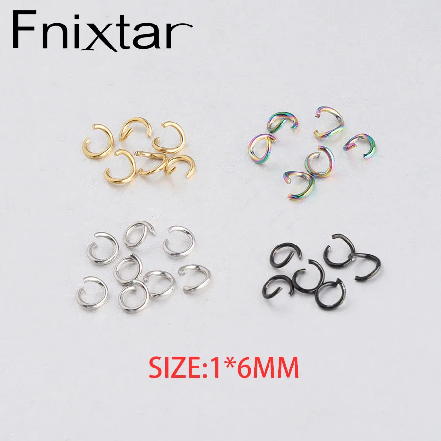 Fnixtar 1*6 мм черная Радужная сталь PVD золотого цвета из нержавеющей стали Открытые