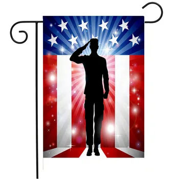 

US Soldier American Flag Garden Yard Flag Banner House Home Decor 12 x 18 inch, Memorial Day 4Th of July Small Mini Decorative