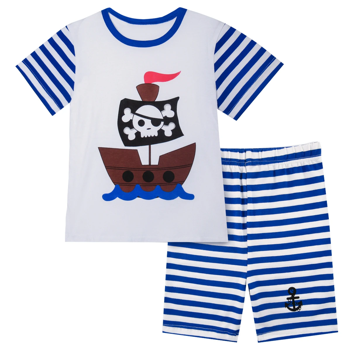 Kids Boys Girls Pajamas Set Toddler Cartoon Sleepwear Children Pirate Ship Nightwear Child Summer Winter Pjs Christmas Clothes