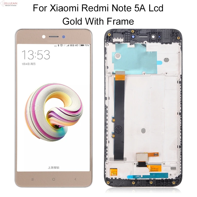Catteny для Xiaomi Redmi Примечание 5A ЖК-дисплей Y1 Lite lcd с кодирующий преобразователь сенсорного экрана в сборе Note 5A Prime Y1 lcd с рамкой - Цвет: 2G Gold With Frame