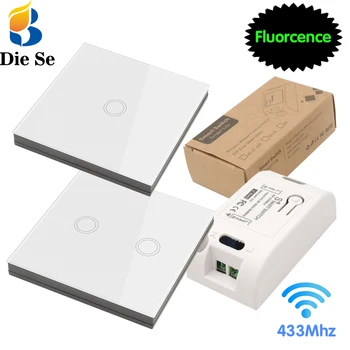 

Diese Smart Home Control Wireless Touch Light Switch rf 86 Wall Panel Touch ON/OFF Switch,AC 110V 220V 10A Receiver for Lamp LED