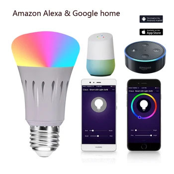 

E27 B22 Smart Home WiFi Bulb Lamp 11W LED Color Changing Light RGBW Bulb Docking With Alexa Google Gome APP Remote Control
