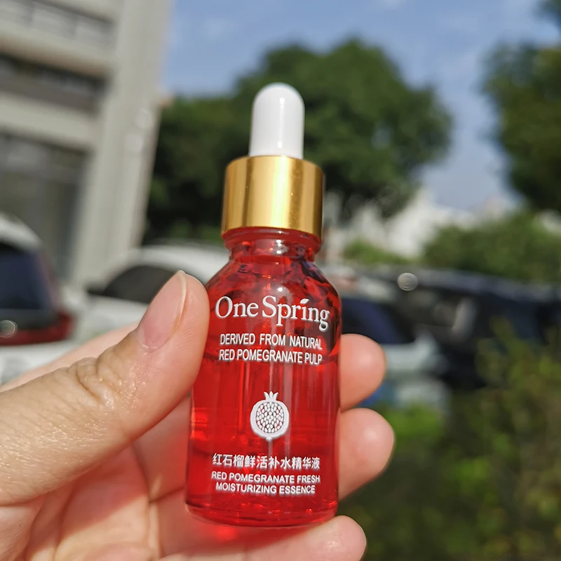 Fresh Red Pomegranate Face Serum Moisturizing Oil Control Facial Essence Liquid Shrink Pores Improve Roughness Skin Care 15ml