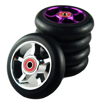 

2 pieces/lot 88A 100mm scooter wheel aluminium alloy steel hub high elasticity and precision speed skating skateboard wheel A103