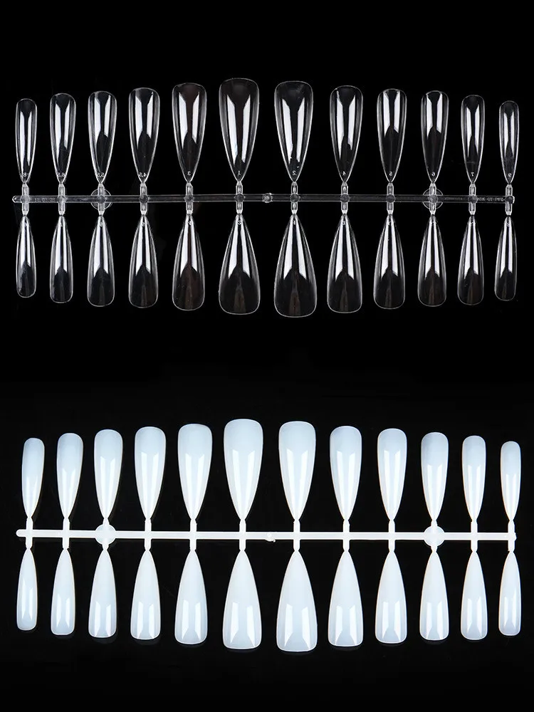 New product folds no traces A pointed nails natural transparent color pointed fake nails 504 pieces