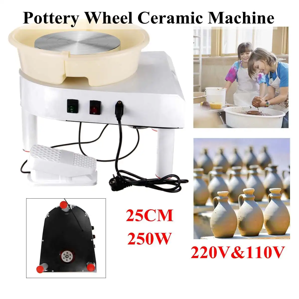 

2019 New Turntable 250W/350W Electric Tours Wheel Pottery Machine Ceramic Clay Potter Art For Ceramic Work Ceramics 110V/220V