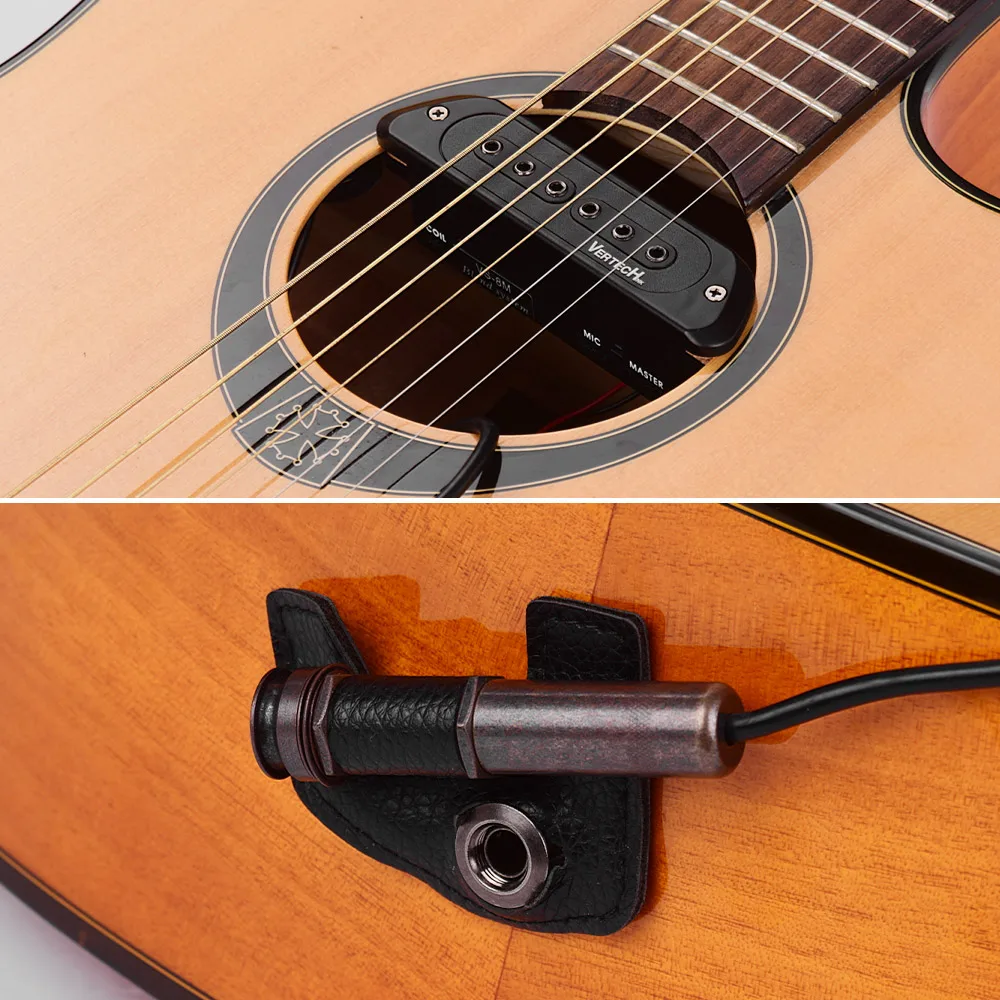 VERTECHnk VS-8M активная розетка для гитары Датчик захвата Humbucker+ Mic двойной пикап с 6,35 мм гнездо пуговицы регулятор громкости
