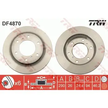 

Brake disc MITSUBISHI PAJERO 00--(R16) front TRW DF4870
