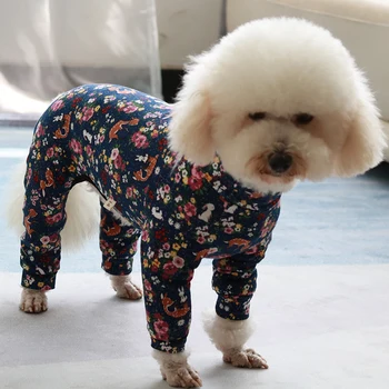 

Pet Dog Jumpsuit Stretch Cotton Overalls Four Feet Thin Puppy Clothes For Small Dogs Pajamas Long Sleeve Sweatshirt Poodle Pug