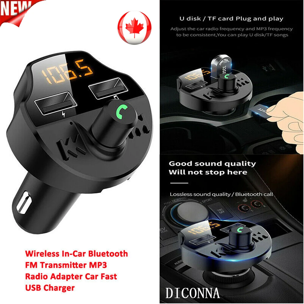 Автомобильный Bluetooth 5,0, fm-передатчик, беспроводной аудио приемник, Автомобильный MP3 плеер, 2.1A, двойной USB, быстрое зарядное устройство, автомобильные аксессуары