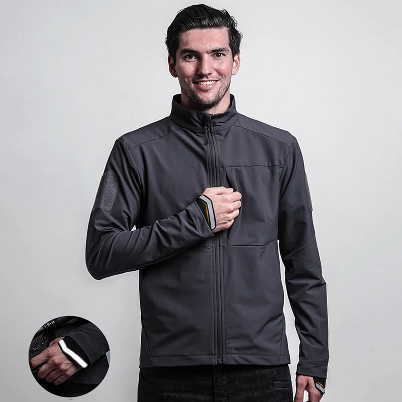 Outdoors Cycling Reflect Light Mountaineering Jacket Tactical Soft Shell Men's Coat Camping