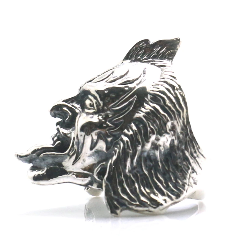 Unisex 925 Silver Cool Punk Gothic Rock Star Cool Skull Classic Ring
