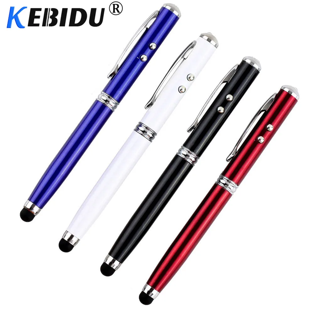 

Kebidumei Durable 4 in 1 Laser Pointer LED Torch Touch Screen Stylus Ball Pen 4 in 1 for iPhone Tablets Touch Pens