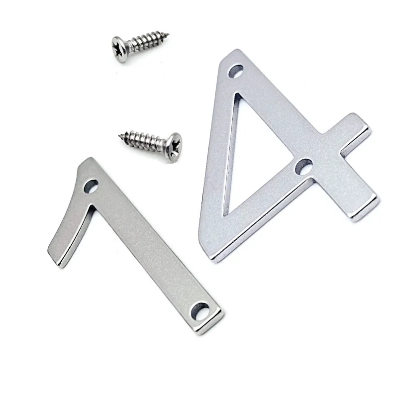 House Numbers Number Signs Doorplate Door Plaque for Mailbox Street 50mm Stainless Steel Metal Digital Label with Screws