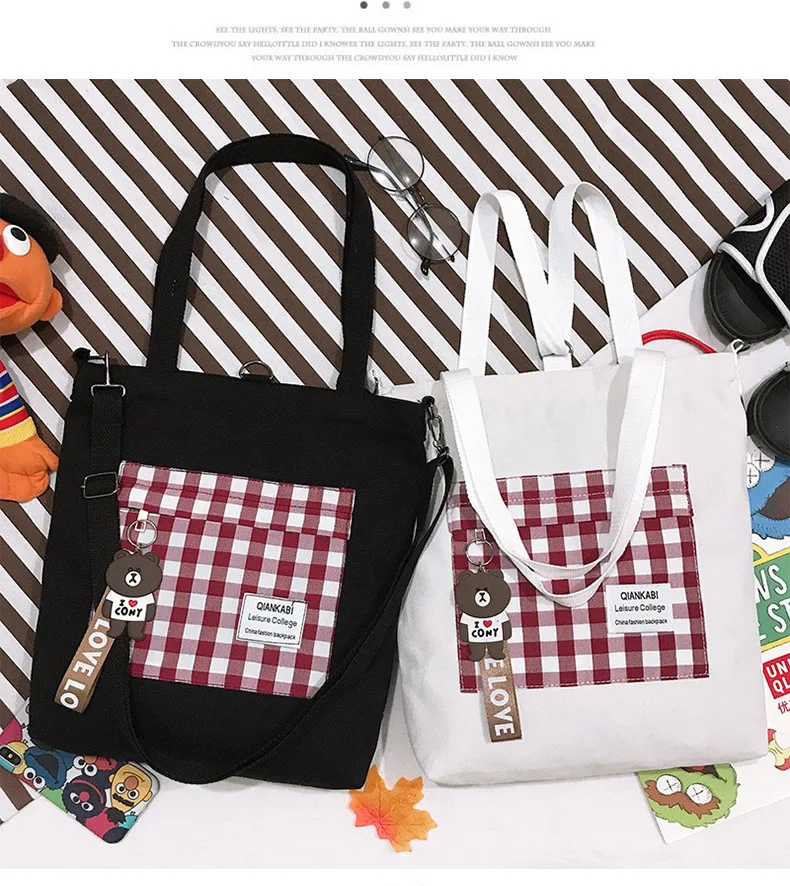 Multi-Purpose INS-Style Shoulder Canvas Bag Shoulder Women's Shoulder Korean-style Toth WOMEN'S Bag Students bu xi dai