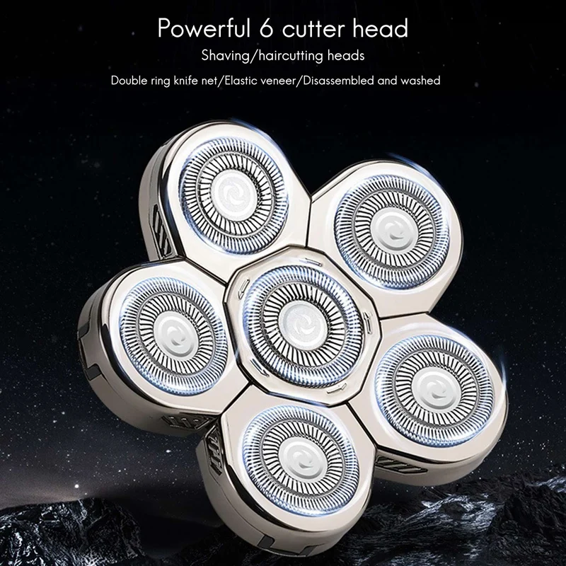 Men's Electric Shaver Heads Electric Razor Blade Replacement Head 6 Blades Head Shaver Replacement Bald 3