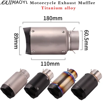 

ID: 61mm Universal Motorcycle Exhaust Muffler Real Carbon Fiber AR Austin Racing Exhaust Escape moto Pipe Motorbike Tail Tube