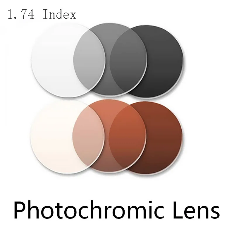 1.74 Index Photochromic Lens Anti Blue Light Chameleon Transition Glasses Lenses Progressive Multifocal Anti Reflection Scratch