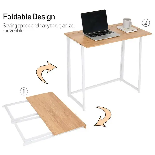 Dripex Table de Bureau Pliante Bureau Informatique Pliable Petit Table  d'Ordinateur pour Bureau Domicile 80 x 45 x 74 cm - Brun : :  Cuisine et Maison