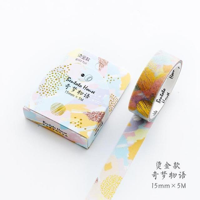 Gilding Washi Tape Adhesive Tape DIY Scrapbooking Sticker Label Masking Tape School Office Supplies Sticker Adhesive