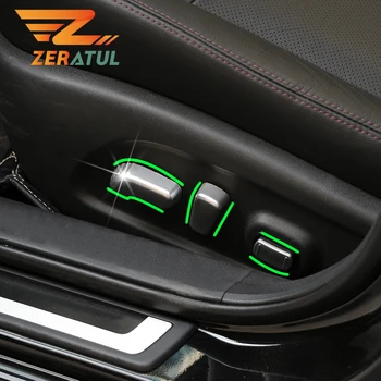

For Nissan Teana Qashqai J11 Sylphy X-Trail Rogue T32 Murano Chromium Acessories Car Seat Adjustment Button Cover Sticker