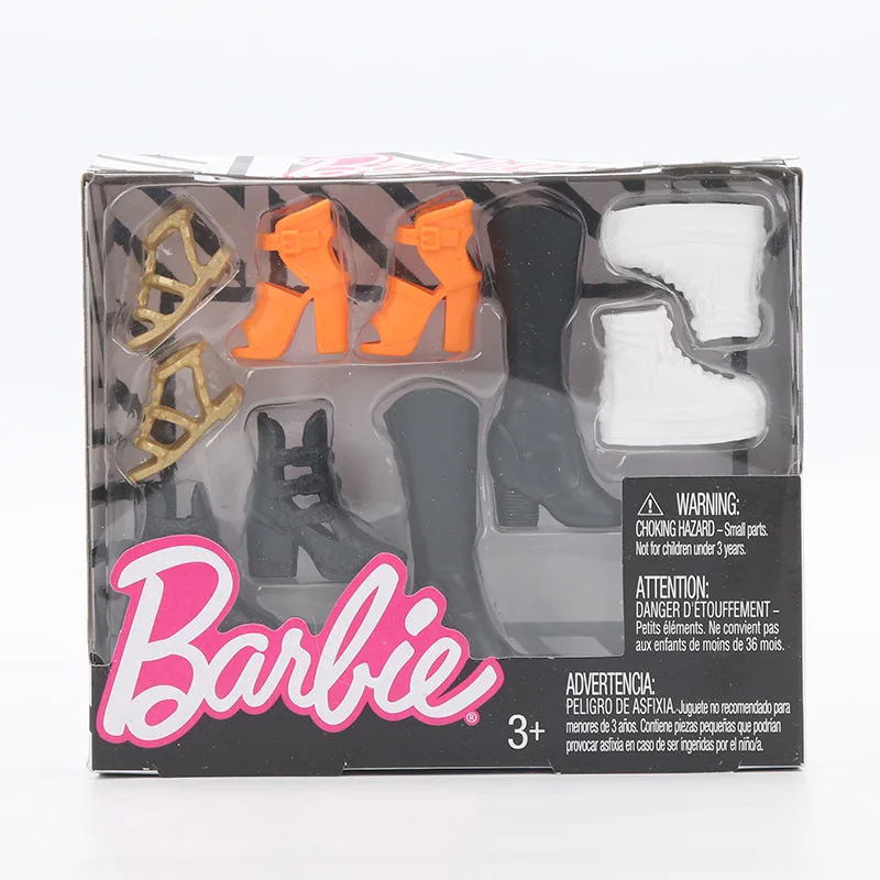 Барби игрушки модная обувь для куклы Барби аксессуары 10 шт/5 пар в наборе высокий каблук обувь с кристаллами плоская обувь для куклы Барби игрушка - Цвет: white