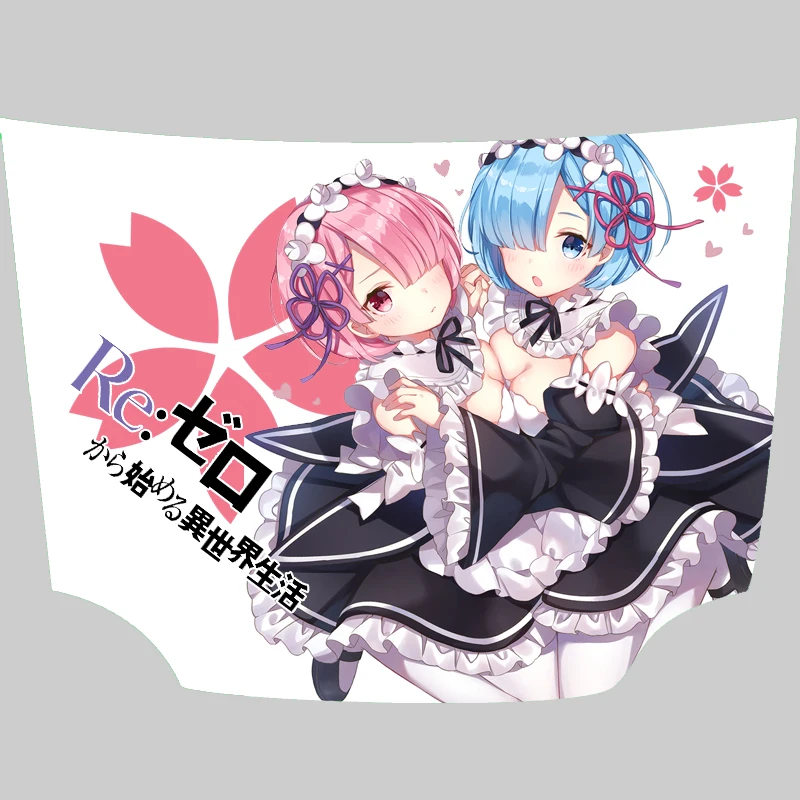 Rem Ram аниме Itasha Hood виниловые наклейки s крышка двигателя наклейки на автомобиль глянцевая пленка Re: жизнь в другом мире от нуля - Название цвета: Белый