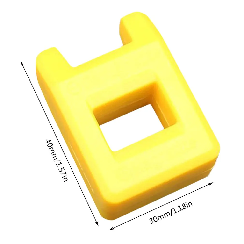 Портативный 2-в-1 отвертка бит головка размагничивания инструмент ручная отвертка устройство для размагничивания и намагничивания мини намагничивания - Цвет: Цвет: желтый