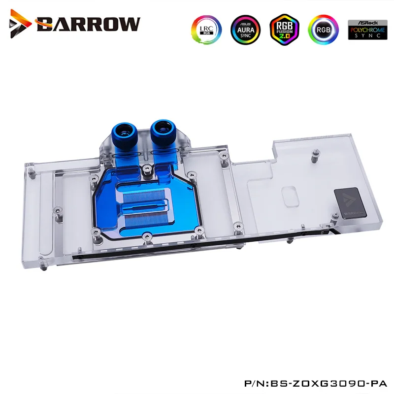 

Barrow GPU Water Block For ZOTAC GAMING RTX 3090 ,3080 Trinity, Watercooler, 5V,Compatible Original Back Plate, BS-ZOXG3090-PA