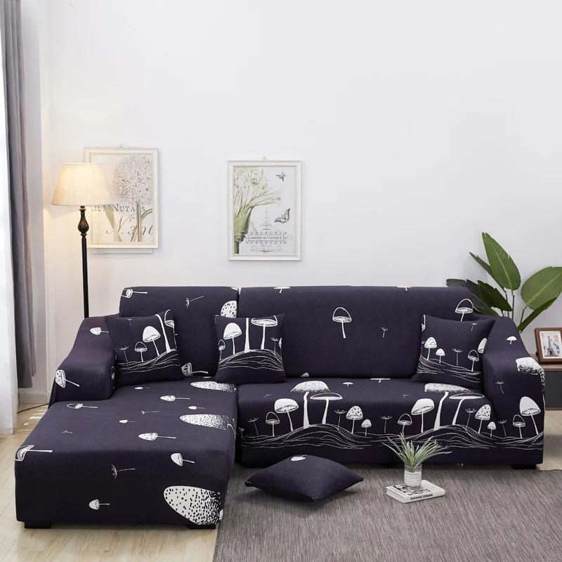 SearchI 2 PCS Sofa Cover Color Tight Wrap Elastic Sofa Cover If L-style Sectional Corner Sofa Capa De Sofa Slipcover Funda Sofa