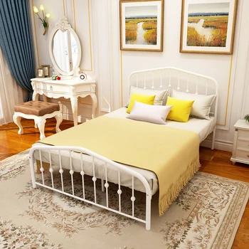 

JURMERRY White Metal Platform Bed Frame with Headboard and Footboard / Premium Steel Slat Support / Mattress Foundation, Full