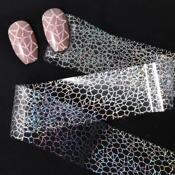 

New 100x4cm Latest Glitter Nail Art Full Tips Wraps DIY Cobweb Foils Transfer Polish Adhesive DIY Craft Sticker Manicure Decals