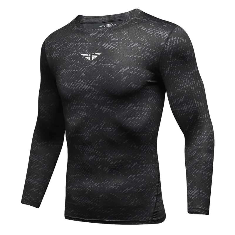 

Gym Shirt Athletic Dry Fit Men Workout T Compression Tops Running Shirt Long-Sleeve Fitness Bodybuilding Quick Dry Tight